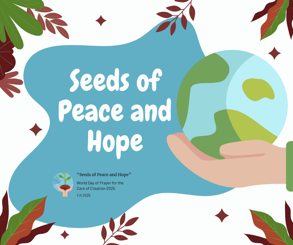 Logo periode zorg voor de schepping: Seeds of Peace and hope