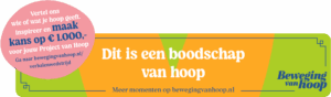 banner boodschap van hoop met sticker verhalenwedstrijd