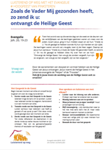 Voorbeeldpagina luisterend op weg met het evangelie