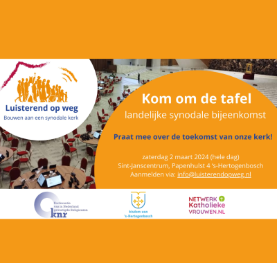 Alle gelovigen opgeroepen om na te denken over synodale kerk. Praat mee op 2 maart