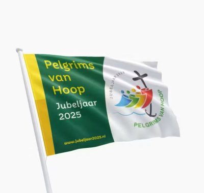 Materialen voor het Jubeljaar te bestellen: vlaggen, banieren en speldjes